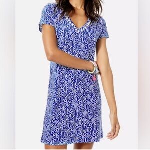 Lilly Pulitzer Etta Pullover Dress – Corsica Blue Easy Peasy – Size Medium